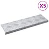 vidaXL Nez de marche 5 pcs Argent&eacute; 60 x 18 x 2,5 cm Aluminium