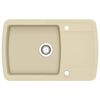vidaXL Évier de cuisine Granit Seul lavabo Beige