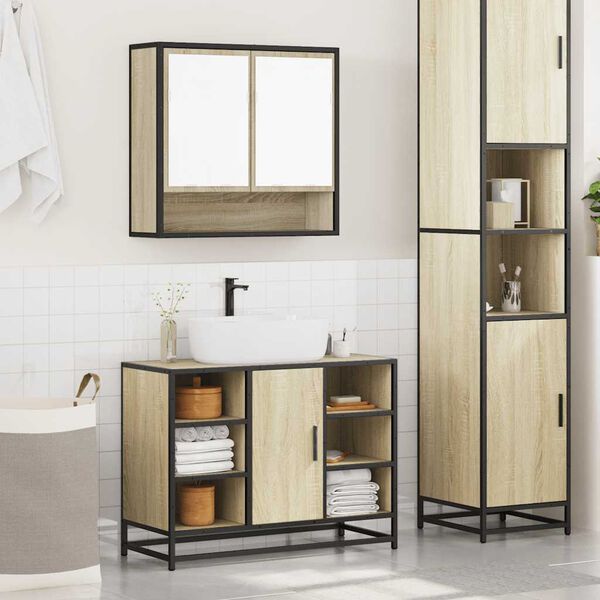 vidaXL Ensemble de meubles de salle de bain 2 pcs chêne sonoma