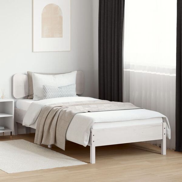 vidaXL T&ecirc;te de lit blanc 100 cm bois massif de pin