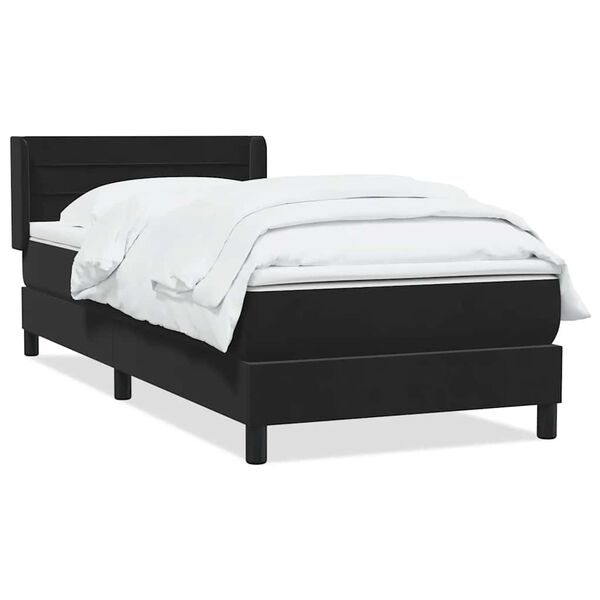 vidaXL Sommier &agrave; lattes de lit avec matelas noir 80x210 cm velours