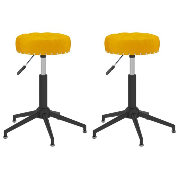vidaXL Chaises pivotantes &agrave; manger lot de 2 jaune moutarde velours