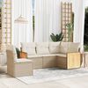 vidaXL Salon de jardin avec coussins 5 pcs beige r&eacute;sine tress&eacute;e