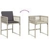 vidaXL Chaises de jardin avec coussins lot de 4 gris clair poly rotin