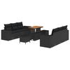 vidaXL Ensemble de canap&eacute; de jardin Noir Poly Rattan