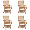 vidaXL Chaises pliantes 4 pi&egrave;ces en teck massif