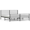 vidaXL Cadre de lit m&eacute;tal sans matelas avec pied de lit noir 180x200cm