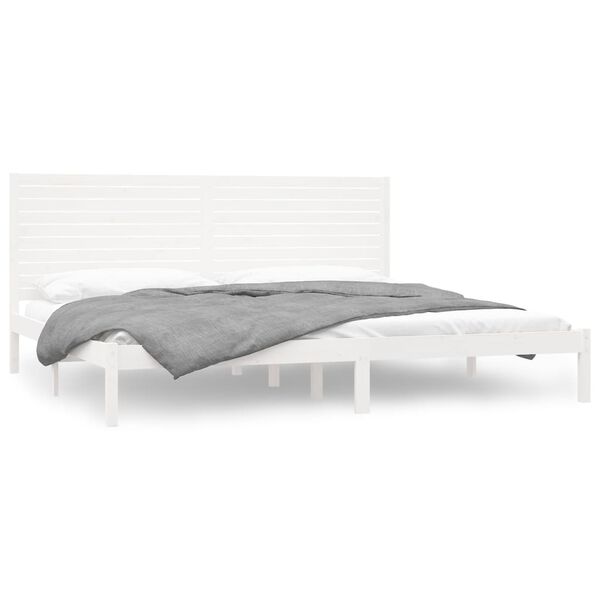 vidaXL Cadre de lit sans matelas blanc 200x200 cm bois massif