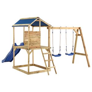 vidaXL Aire de jeux d'ext&eacute;rieur bois de pin impr&eacute;gn&eacute;