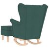 vidaXL Chaise à bascule avec repose-pied Vert foncé Tissu
