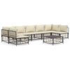 vidaXL Salon de jardin 8 pcs avec coussins anthracite r&eacute;sine tress&eacute;e
