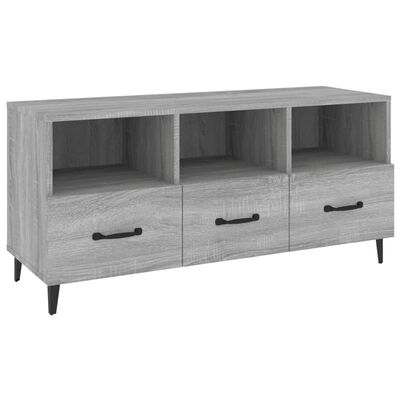 vidaXL Meuble TV Sonoma gris 102x35x50 cm Bois d'ingénierie