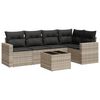 vidaXL Salon de jardin 6 pcs avec coussins gris clair r&eacute;sine tress&eacute;e
