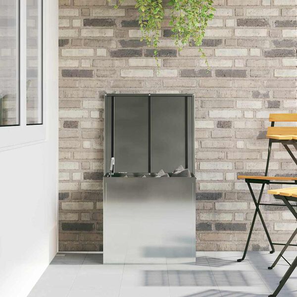 vidaXL Bo&icirc;te de Rangement Ext&eacute;rieure Argent 55 x 50,5 x 50 cm Acier