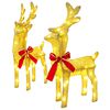 vidaXL Renne de No&euml;l 3D LOVIISA 2 pc 80 LED Blanc chaud