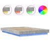 vidaXL Cadre de lit et lumi&egrave;res LED sans matelas gris b&eacute;ton 135x190 cm
