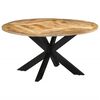 vidaXL Table &agrave; d&icirc;ner &Oslash;150x76 cm bois de manguier massif brut