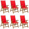 vidaXL Chaises de jardin inclinables 6 pc Naturel Bois d'Acacia Massif