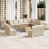 vidaXL Salon de jardin avec coussins 13 pcs beige r&eacute;sine tress&eacute;e