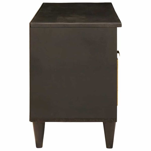 vidaXL Meuble TV Noir et or 100 x 33 x 46 cm Bois d'ingénierie