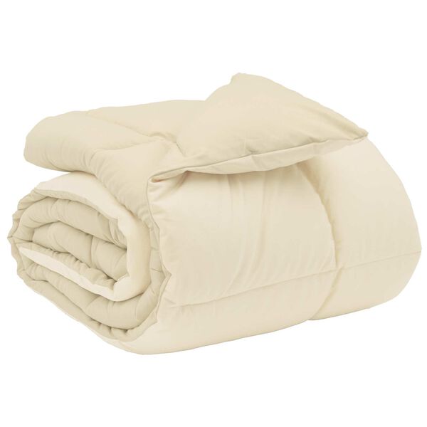 vidaXL Duvet d'hiver Matelass&eacute; Cr&egrave;me 200 x 220 cm Microfibre
