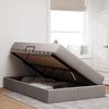 vidaXL Lit avec rangement et matelas Taupe 120 x 190 cm Polyester