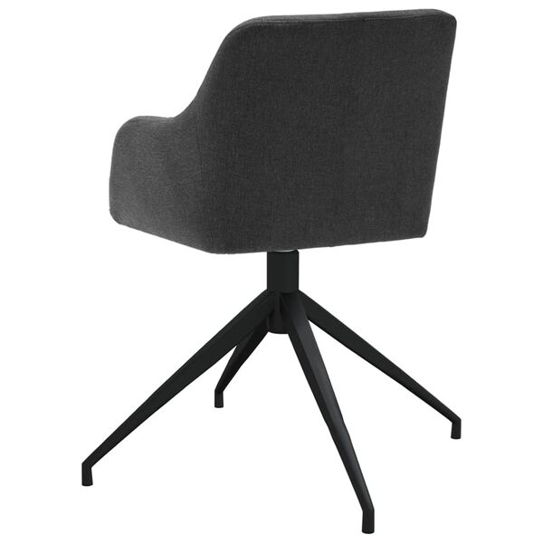 vidaXL Chaises pivotantes &agrave; manger lot de 4 Gris fonc&eacute; Tissu
