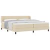 vidaXL Lit &agrave; ressorts avec t&ecirc;te de lit Cr&egrave;me 200 x 200 cm tissu