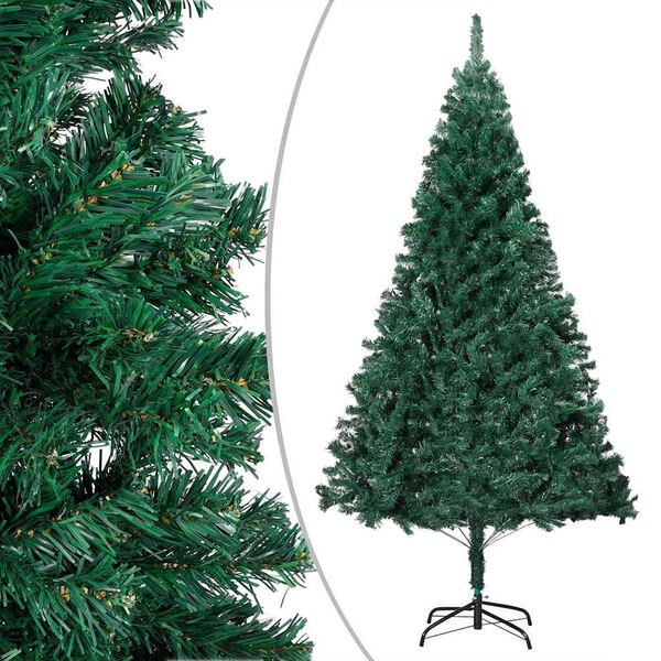vidaXL Arbre de No&euml;l artificiel pr&eacute;-&eacute;clair&eacute; et boules vert 150 cm PVC