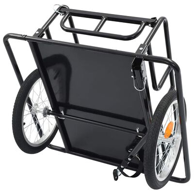 Remorque Vélo Chariot Transport VidaXL – Acier Noir Neuve