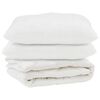 vidaXL Couette avec oreiller 3 pc Blanc Microfibre