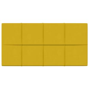 vidaXL T&ecirc;te de lit murale 12 pcs Jaune 60 x 30 cm Velours