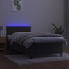 vidaXL Sommier &agrave; lattes de lit et matelas et LED Gris fonc&eacute; 90x190 cm