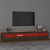 vidaXL Meuble TV avec lumières LED Chêne marron 240x35x40 cm