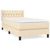 vidaXL Sommier &agrave; lattes de lit avec matelas Cr&egrave;me 100x200 cm Tissu