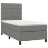 vidaXL Sommier &agrave; lattes de lit avec matelas Gris fonc&eacute; 80x200 cm Tissu