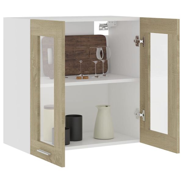 vidaXL Vitrine suspendue "Lyon" Chêne Sonoma 60 x 31 x 60 cm Bois d'ingénierie