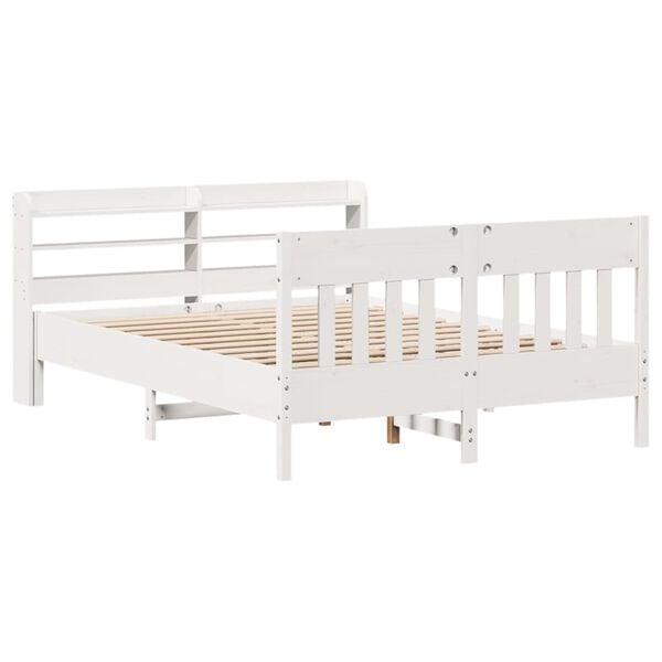 vidaXL Cadre de lit sans matelas blanc 140x200 cm bois de pin massif