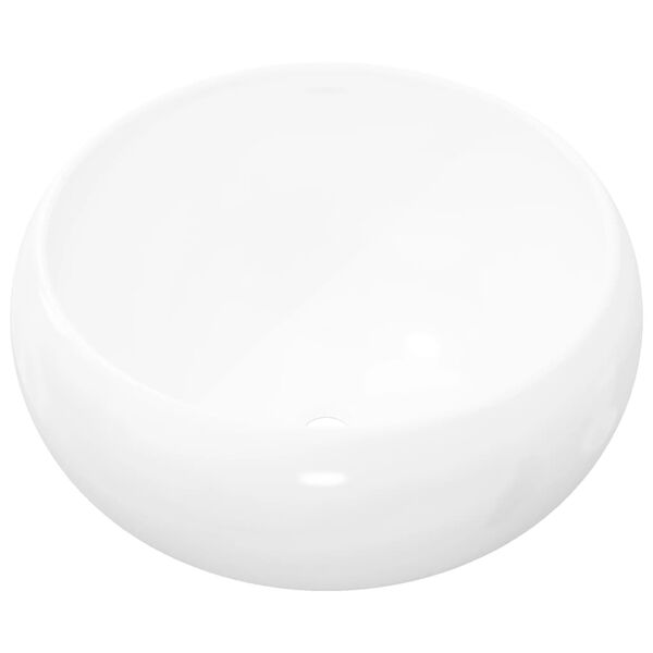 vidaXL Lavabo ronde C&eacute;ramique Blanc 40 x 15 cm