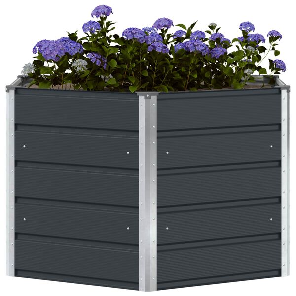 vidaXL Jardini&egrave;re Anthracite 129 x 129 x 75 cm Acier