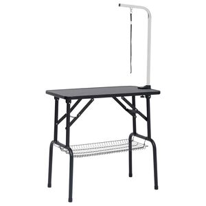 vidaXL Table de toilettage r&eacute;glable de chiens avec 1 boucle et panier