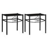 vidaXL Tables de chevet 2 pcs Noir Métal et verre