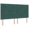 vidaXL T&ecirc;te de lit LED avec bandes LED Vert 180 cm Velours