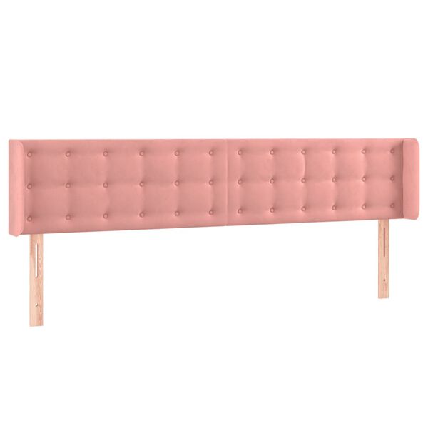 vidaXL T&ecirc;te de lit avec oreilles Rose 183x16x78/88 cm Velours