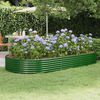 vidaXL Lit sur&eacute;lev&eacute; de jardin Acier galvanis&eacute; 296x140x36cm Vert
