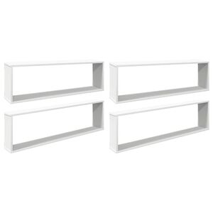 vidaXL &Eacute;tag&egrave;res cube murales 4 pcs Blanc 100x15x30cm bois d'ing&eacute;nierie