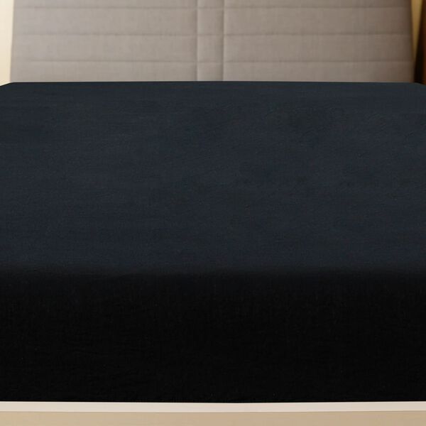 vidaXL Drap-housse Jersey Noir 100x200 cm Coton