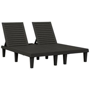 vidaXL Chaise longue double noir 155x138x83 cm polypropyl&egrave;ne