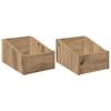 vidaXL Bo&icirc;te &agrave; disques LP 2 pc Ch&ecirc;ne artisanal 23 x 33 x 16 cm