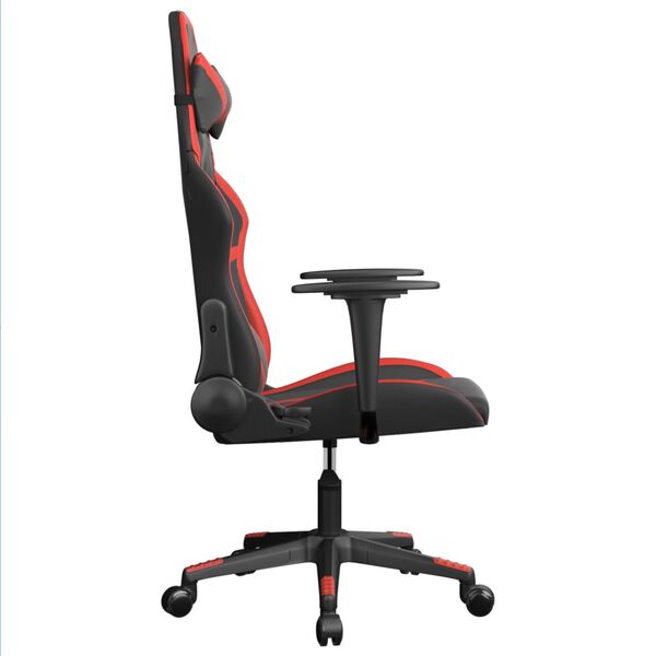 vidaXL Chaise de jeu de massage Noir et rouge Similicuir